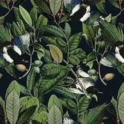 VEELIKE Tropical Jungle Leaves Peel and Stick Wallpaper 17.7''x118'' Rainforest Exotic Birds Fruits Floral Wallpaper Removable Self Adhesive Green Contact Paper for Bedroom Walls Cabinets Shelf Drawer