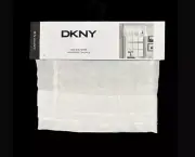 New DKNY Curtain Panel Window Curtain Valance DOWNTOWN SHEER 50 x 18 WHITE