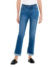 Nic+Zoe Mid Rise Girlfriend Jeans in Atlantic