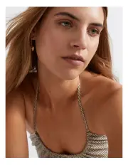[Seed Heritage] Textured Gingham Halter Top in Cappuccino