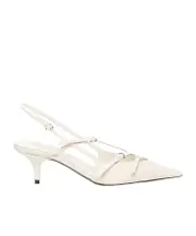 Pointed high-heeled sandals 41 White