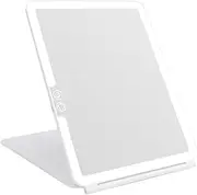deweisn Folding Lighted Makeup Mirror with 72 LEDs 3 Colors Light Modes USB Rechargable 1800mA Batteries Portable Ultra Thin Compact Vanity Mirror Dimmable Travel Mirror