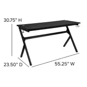 Flash Furniture Gaming Desk With Black Finish NAN-RS-G1031-BK-GG - New
