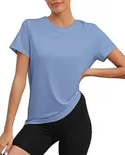 [KevaMolly] Workout Tops for Women UPF50+ Breathable Loose Fit Yoga T Shirts Short Sleeve Running Gym Athletic Tee Top