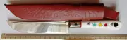 Uzbek national knife Pchak Pchok stainless steel ebonite handle handmade