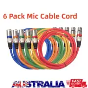 6 Pack Multi-Colored Microphone XLR Cable Matching For Audio Microphone Cords