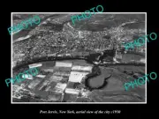 OLD POSTCARD SIZE PHOTO OF PORT JERVIS NEW YORK AERIAL VIEW OF CITY c1930