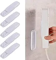 5Pack Tidysun Self Adhesive Power Strip Holder, Wall Mounted Surge Protector Holder and Cable Holder in Office Home Kitchen,Power Strip Mount for WiFi Router Tissue Box(White)