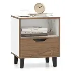 Nightstand Mid Century Modern Bedside Table Open storage Shelf Side Table