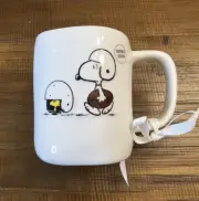 Rae Dunn Peanuts Mug Snoopy Woodstock Touchdown Double Sided Coffee Mug, 16oz