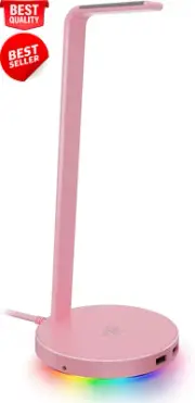 Base Station V2 Chroma Headset Stand – RGB Lighting, USB Ports, Quartz Pink