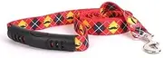 Yellow Dog Design Mustaches with Argyle EZ-Grip Dog Leash with Comfort Handle, Large-1" Wide 5' (60") Long