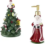 Avanti Linens Tree Soap Dispenser & Toothbrush Holder Set, Bathroom Accessories, Holiday Decor (Spode Christmas Collection),
