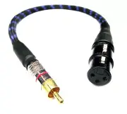 From OZ Quality 45cm XLR 3-Pin Female To RCA Male Mono Plug Cable Blue Braided