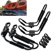 Taelakeni 2 Pairs Kayak Carrier Racks, Universal Cars Kayak Roof J Bar Rack