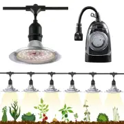 Outdoor LED Grow Light with Timer, 6-Bulbs Full Spectrum Grow Light Strip, Wa...