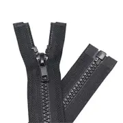2PCS #5 24 Inch Separating Jacket Zippers for Sewing Coats 24" 2pcs Black