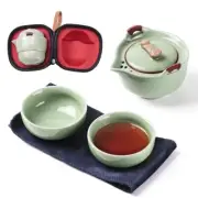 Travel Ceramic Tea Pot Set Chinese Kung Fu Teapot 1 Pot 2 Mini Cup Porcelain ...
