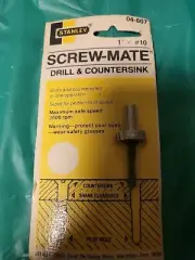 RARE Vtg Stanley Screw-Mate Drill & Countersink #04-607 1" x #10 USA