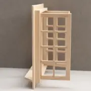 1:12 Dollhouse Miniatures Wooden 16 Pane Double Window European Style Bedroom