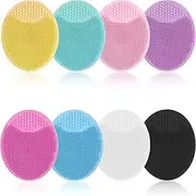 16 Pack Face Scrubber,Soft Silicone Facial Cleansing Brush Face Exfoliator Blackhead Acne Pore Pad Cradle Cap Face Wash Brush for Deep Cleaning Skin Care Facial Brush Skin Cleansing Brush (8 Colors)