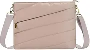 Puffy Tablet Shoulder Bag for iPad Pro 12.9 M2/M1/2018-2020, Surface Pro 9/8/X, 12.4 Galaxy Tab S9+/S8+ (Khaki12.9)