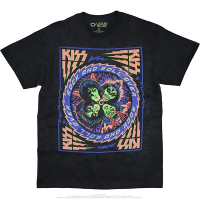 KISS BLACKLIGHT-GLOWS iN BLACK LIGHT-TIE DYE T-SHIRT S-M-L-XL-2X Simmons,Stanley