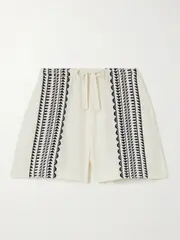 [lemlem] lemlem - Safia Striped Cotton-blend Shorts - Off-white - large large Off-white