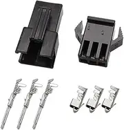 ROBAUN SM 2.54mm Pitch 2/3/4/5 Pin Female and Male Black Plastic Housing Wire Connector SM2.54 Plug Shell Crimp Terminals(3Pin,10Sets)