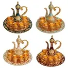 Turkish Teapot Set Turkish Coffee Pot Set with 6 Coffee Cup and Tea Tray