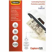 Fellowes Imagelast Laminating Pouch Gloss 125 Micron A4 Clear (Pack 100)