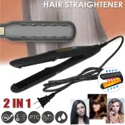 2 In 1 Electric Hair Straightener Ceramic Tourmaline Flat Curler Wet And Dry Use