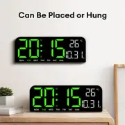 LED Large Screen Digital Wall Clock Display Desk Time Temperature Calendar Date