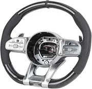 Half Upgrade Leather Carbon Fiber Steering Wheel，Compatible With Mercedes Benz G Wagon W463 G63 W204 W205 W211 W212 W213 GLA X156 GLC X253