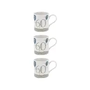 3PK Gibson Gifts Rush Birthday Men 60th Mug R Drinking Water/Juice Cup w/ Handle