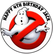 19cm Ghostbusters LOGO Edible Cake Topper Rice Wafer Paper PERSONALISED Birthday
