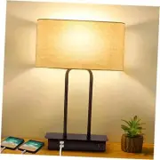 3-Way Dimmable Touch Control Table Lamp with 2 USB Ports and AC Power Outlet