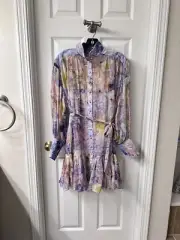 zimmermann rhythmic lantern mini dress size AU2/US8