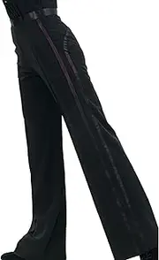 [LOVE FOR DANCE] JS Chow Black Men's Boys' Latin Ballroom Smooth Rhythm Performance Competition Practice Dance Pants