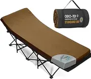 CYMULA Camping Cot Mattress 2in Memory Foam Sleeping Pad,Soft Warm Non-Slip Camping Mattress Topper with Retaining for Adults,Portable Roll up Pad for Travel(Dark Brown 75"x30")