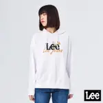 【LEE 官方旗艦】女裝 帽T / 花草LOGO 經典白 標準版型(LL210367K14)