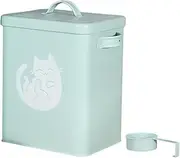 1 Set Pet Food Bucket Sealed Treat Bin Cat Food Storage Bucket Large Feeder Dog Treats Container Cat Biscuits Container Iron Dog Snack Bin Iron Light Green