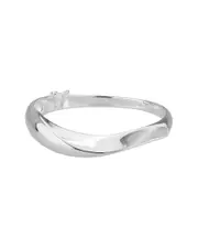 Silver Twisted Hinge Bangle Bracelet