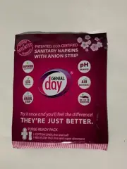 Genial Day Purse Ready Pack Sanitary Napkins With Anion Strips:-1 Cotton Liner