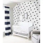 Removable Wallpaper self-adhesive Minimalistic Star Black and White Pattern