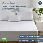 Dreamaker Cotton Quilted Fully Fitted Waterproof Mattress Protector King Single
