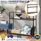 Hall Console Table Metal Hallway Desk Entry Display Wooden 3 Tiers Furniture NEW