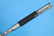 Bolt Action Ballpoint Click Pen in Antique Pewter with Genuine Steel Rebar Body