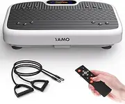 YAMO Vibration Plate Exercise Machine for Weight Loss, 99 Intensity Levels, 5 Programs, 2 Resistance Bands, LED Touch Panel, Remote Control, 150KG Weight Capacity for Whole Body Workout