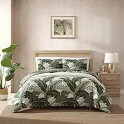 Tommy Bahama - Full/Queen Duvet Cover Set, Super Soft Cotton Bedding Set with Matching Shams, Cozy Home Decor, Oeko-Tex Certified (Vintage Palms Green, Full/Queen)
